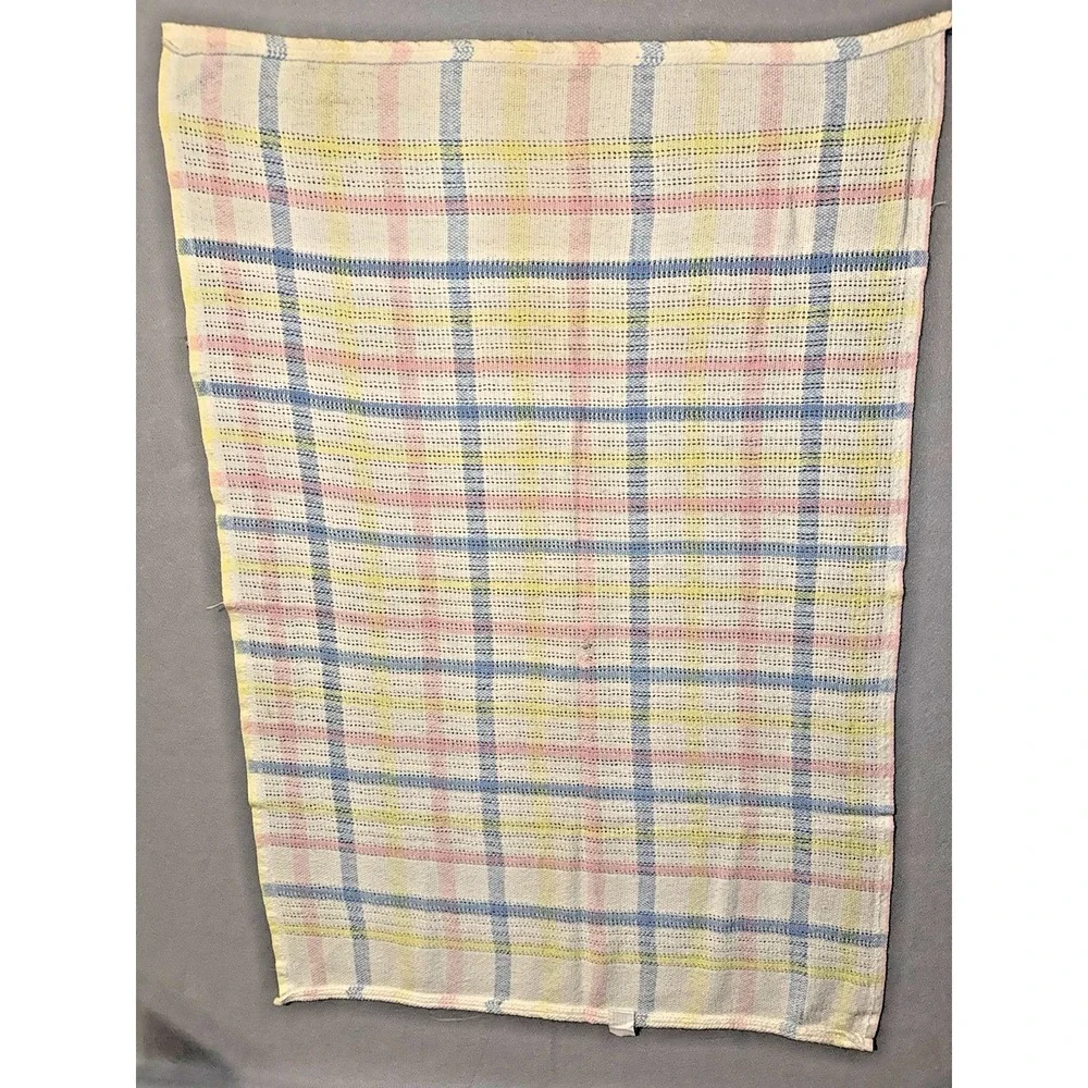 Vtg Thermal Baby Blanket Beacon Pastel Open Weave Unisex Cotton